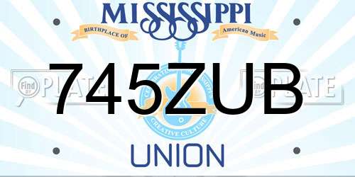 745ZUB Mississippi License Plate