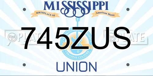 745ZUS Mississippi License Plate