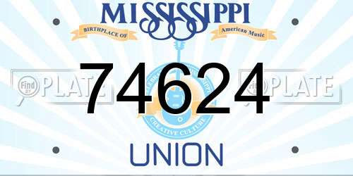 74624 Mississippi License Plate