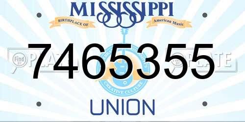 7465355 Mississippi License Plate