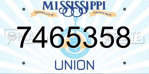 7465358 Mississippi License Plate