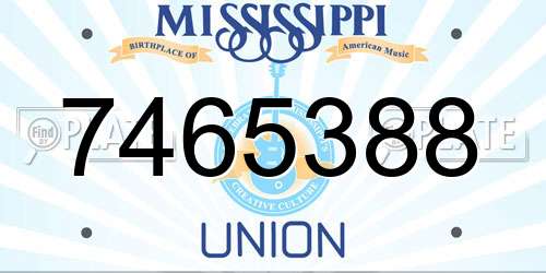 7465388 Mississippi License Plate