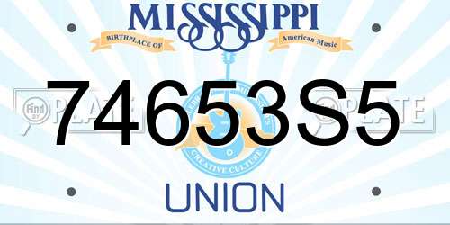 74653S5 Mississippi License Plate