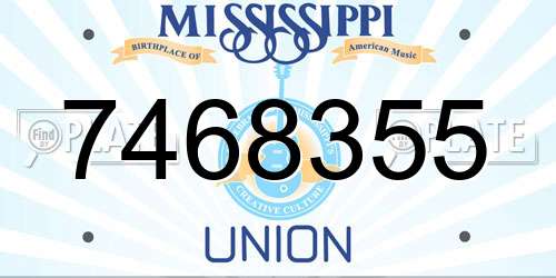 7468355 Mississippi License Plate
