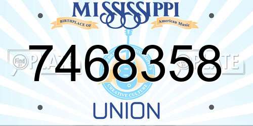 7468358 Mississippi License Plate