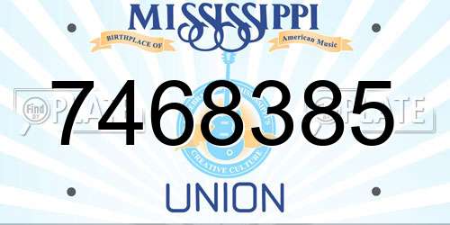 7468385 Mississippi License Plate