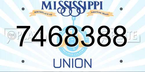 7468388 Mississippi License Plate