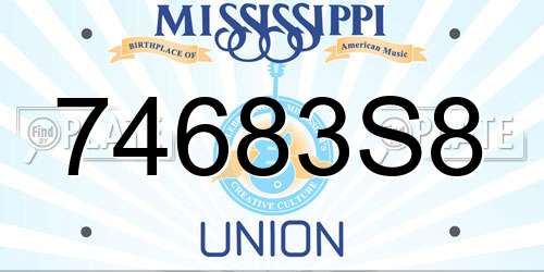 74683S8 Mississippi License Plate