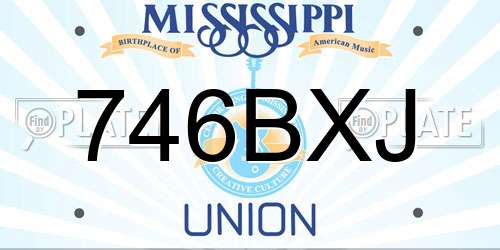 746BXJ Mississippi License Plate