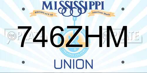 746ZHM Mississippi License Plate