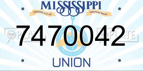 7470042 Mississippi License Plate
