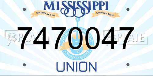 7470047 Mississippi License Plate