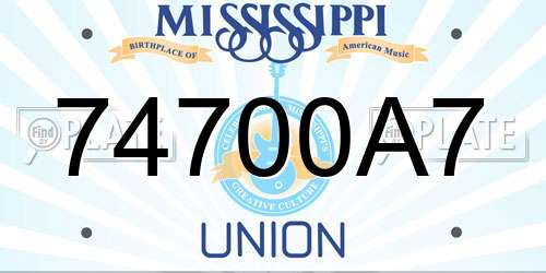 74700A7 Mississippi License Plate