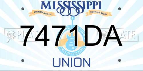 7471DA Mississippi License Plate