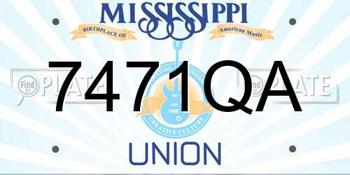 7471QA Mississippi License Plate