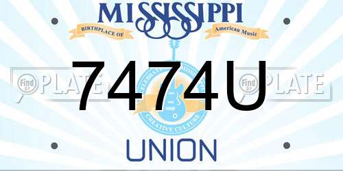 7474U Mississippi License Plate