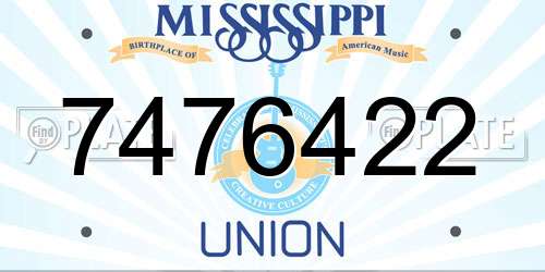 7476422 Mississippi License Plate