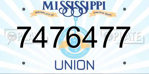 7476477 Mississippi License Plate