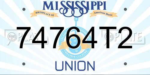 74764T2 Mississippi License Plate