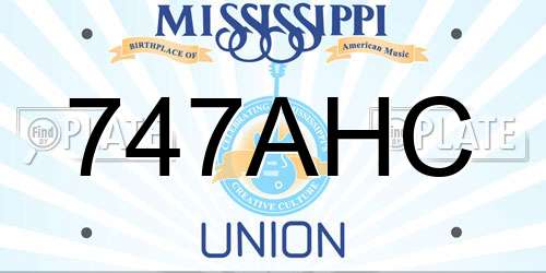 747AHC Mississippi License Plate
