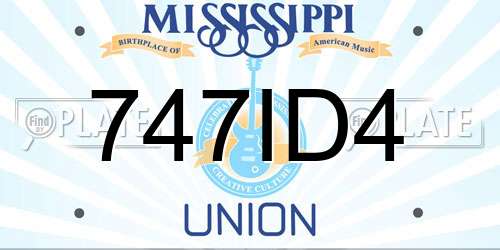 747ID4 Mississippi License Plate
