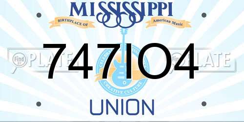 747IO4 Mississippi License Plate
