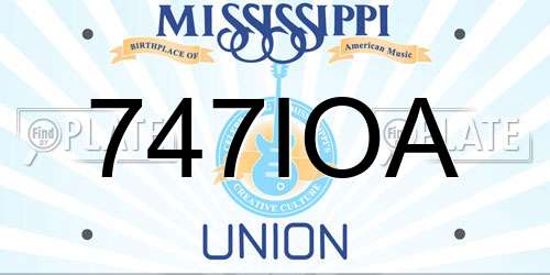747IOA Mississippi License Plate