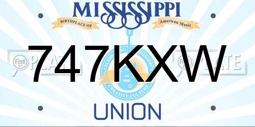 747KXW Mississippi License Plate