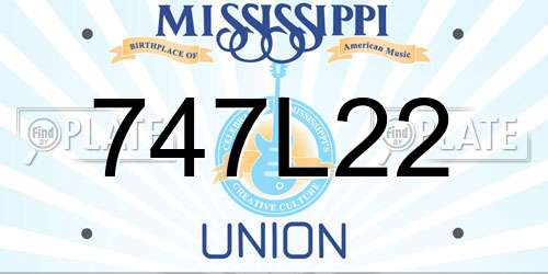 747L22 Mississippi License Plate