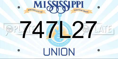 747L27 Mississippi License Plate