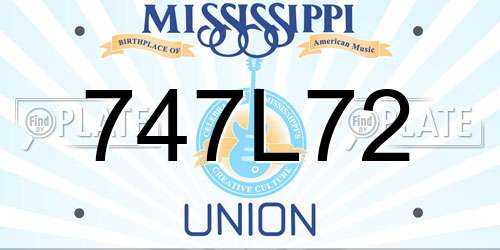 747L72 Mississippi License Plate
