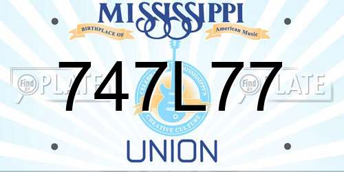 747L77 Mississippi License Plate