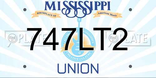 747LT2 Mississippi License Plate