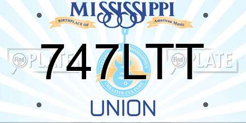 747LTT Mississippi License Plate