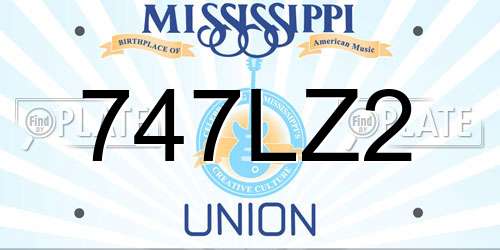 747LZ2 Mississippi License Plate