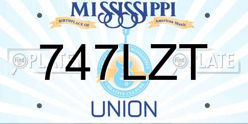 747LZT Mississippi License Plate
