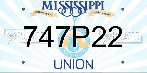 747P22 Mississippi License Plate