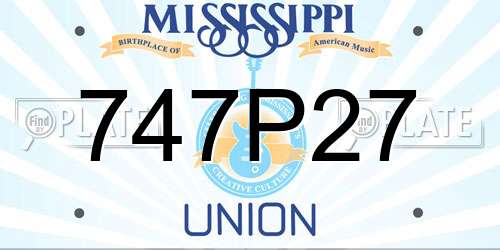 747P27 Mississippi License Plate