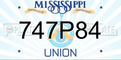 747P84 Mississippi License Plate