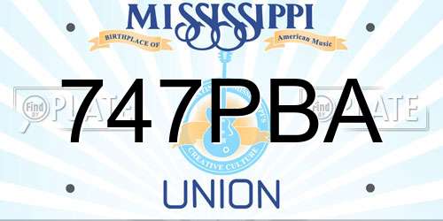 747PBA Mississippi License Plate