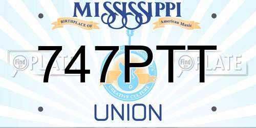 747PTT Mississippi License Plate
