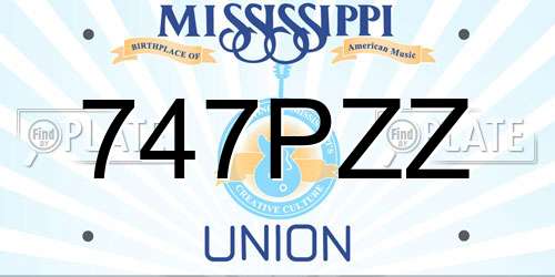 747PZZ Mississippi License Plate