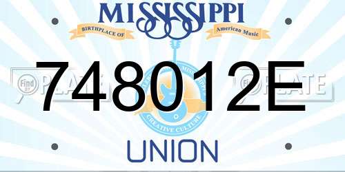 748012E Mississippi License Plate