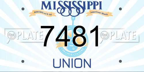7481 Mississippi License Plate