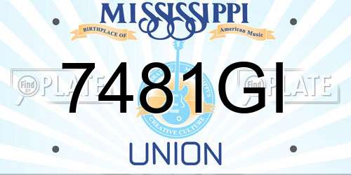 7481GI Mississippi License Plate