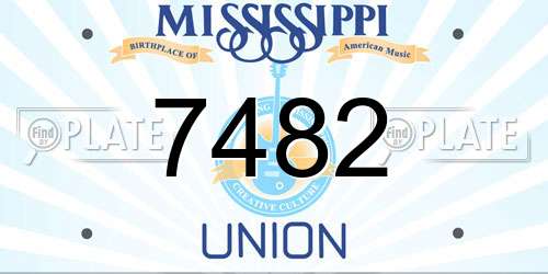 7482 Mississippi License Plate