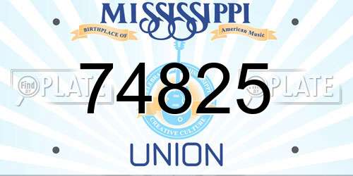 74825 Mississippi License Plate