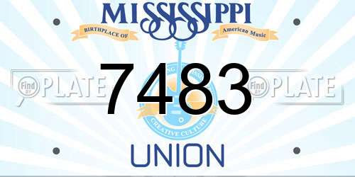 7483 Mississippi License Plate