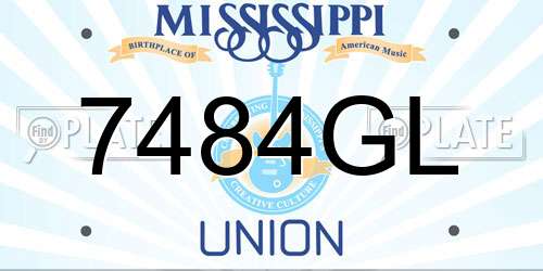 7484GL Mississippi License Plate