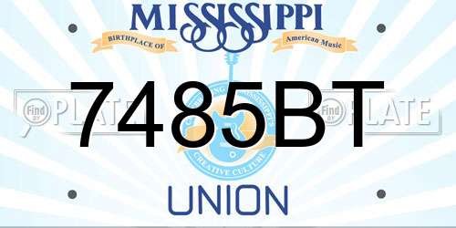 7485BT Mississippi License Plate